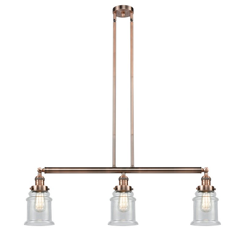 Galaviz 3 - Light Kitchen Island Pendant, No Bulb Included, Seedy, Antique Copper
