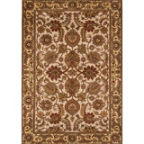Hand-Knotted High-Quality Ivory and Gold Area Rug