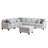 Finley 7-Piece Modular L-Shape Linen Sectional Sofa and Ottoman