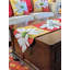 Chemin de table coloré à motif de marguerite tissé floral - rouge et jaune-648893738