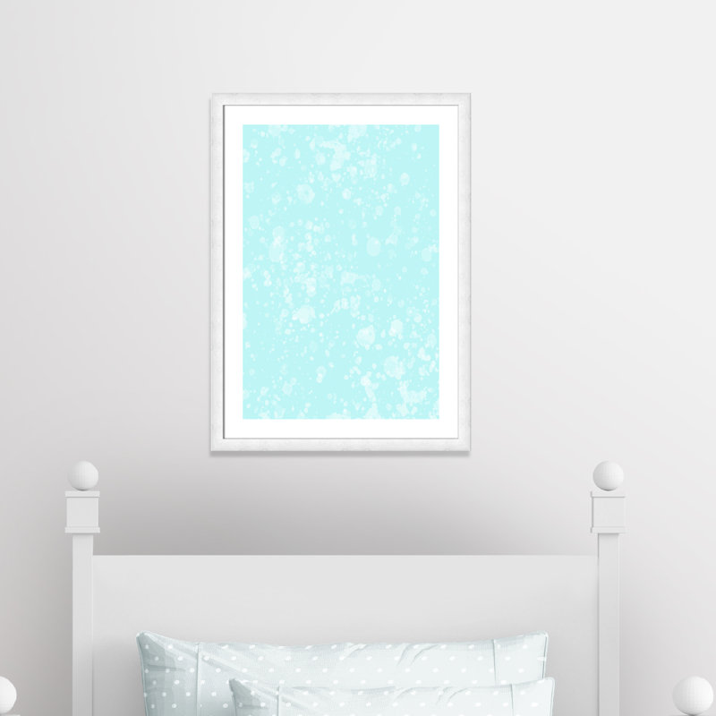 Impression sur papier de bulles fantaisistes, H 36,5 po x l 26,5 po x P 0,625 po, Encadré plat à grain de bois blanc