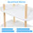 3 Tier Rolling Storage Utility Cart Heavy Duty Craft Cart with Wheels Handle White Furniture Office