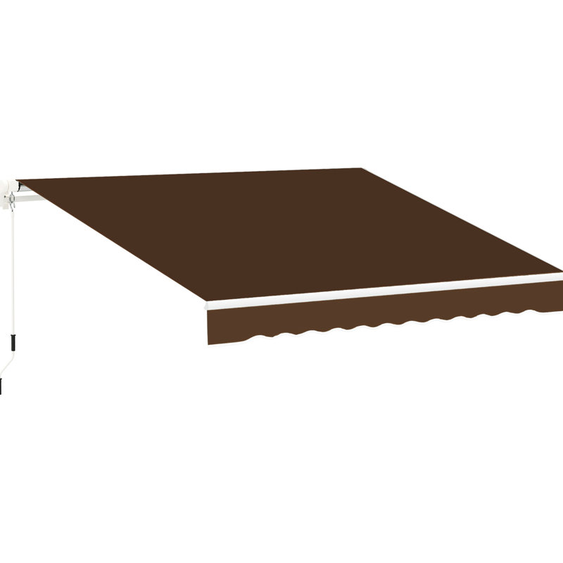 Auvent de patio 13 'X 8', et manivelle à eau, cadre en aluminium, auvent brun délicat 13 'X 8', pour terrasse