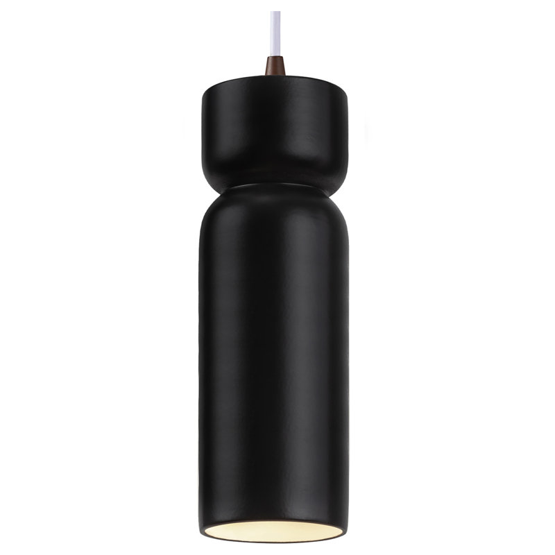 Luminaire suspendu en céramique 1 lumière Ashford - DEL intégrée, Bronze foncé, Carbone noir mat
