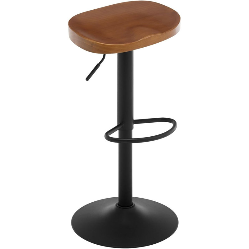 Patriana Adjustable Height Counter Stool with Metal Frame, Brown