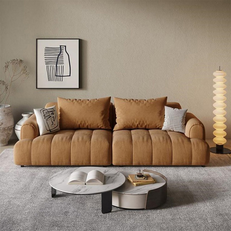 Causeuse-coussin modulaire brun 100% polyester, Brun