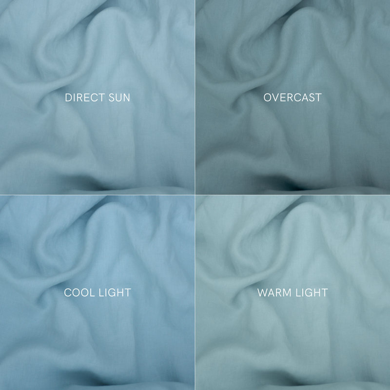 100% French Linen Curtain Set, 50" W x 84" L, Wave