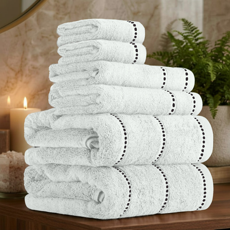 Ensemble de serviettes de salle de bain 6 pièces Lavish Home - Essentiels de salle de bain 100% coton 525GSM - 2 draps de bain, 2 serviettes à main et 2 débarbouillettes pour salle de bain, douche, gymnase, spa et dortoir (Seafoam)