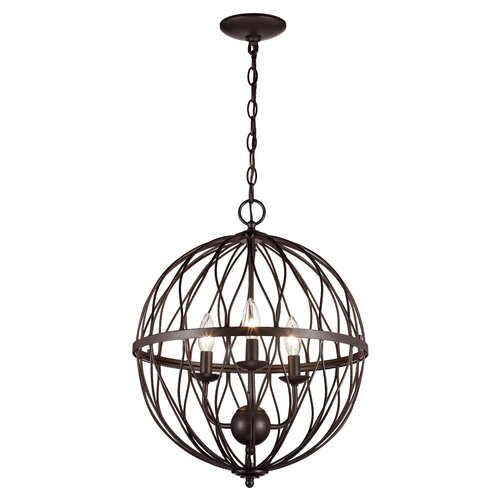 Three Posts™ Wanette 3 - Light Dimmable Globe Chandelier & Reviews ...