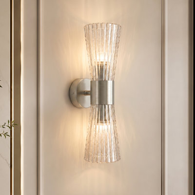 16.75''W Dimmable Nickel Iron Wall Sconces