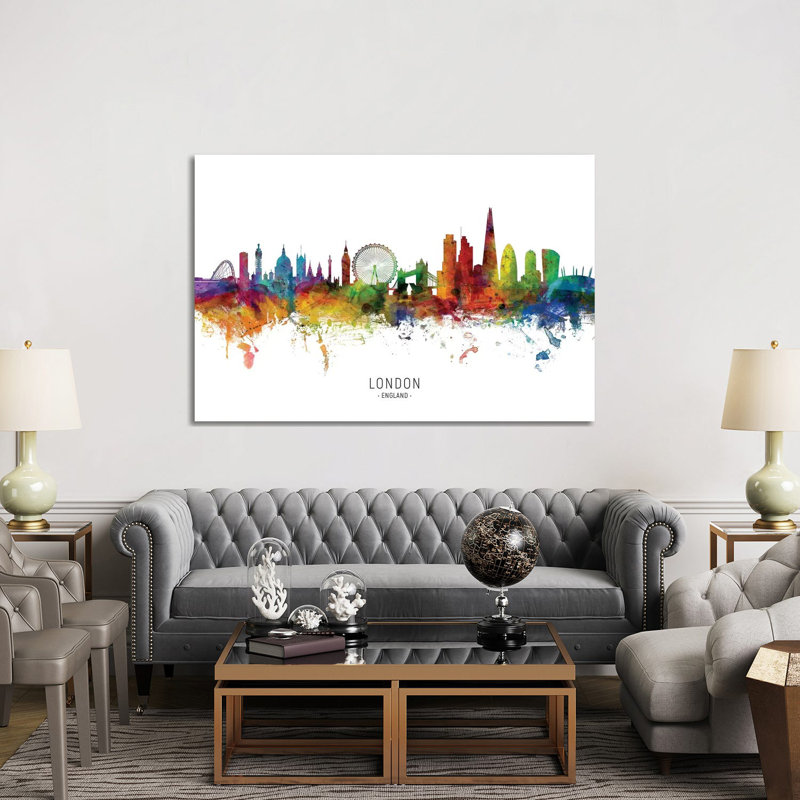 «London England Skyline» par Michael Tompsett, impression sur toile tendue, H 40 po x l 60 po x 1,5 po
