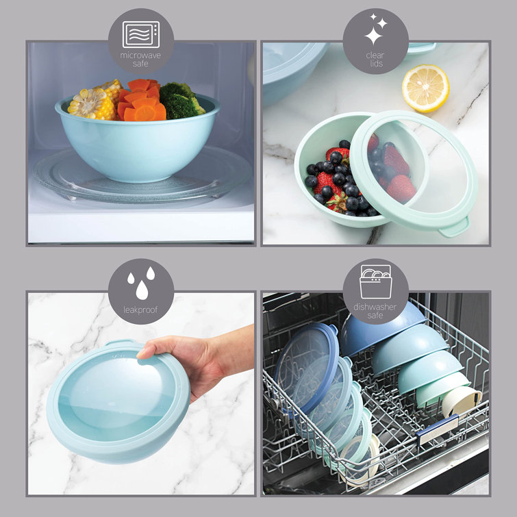 Mixing bowls with plastic lids, Microwave Bowls