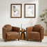 Paynesville Tufted Genuine Leather Accent Armchair (Set of 2)