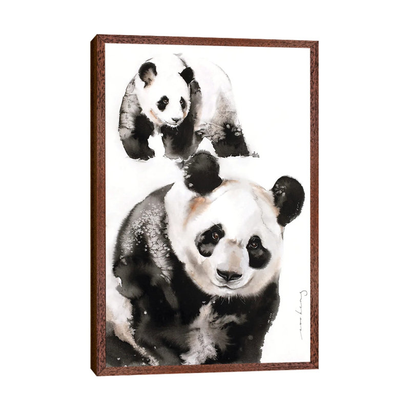 Panda Pair by Soo Beng Lim - Gallery-Wrapped Canvas Giclée on Canvas, Classic Wood Framed, 66.04 cm H x 45.72 cm W