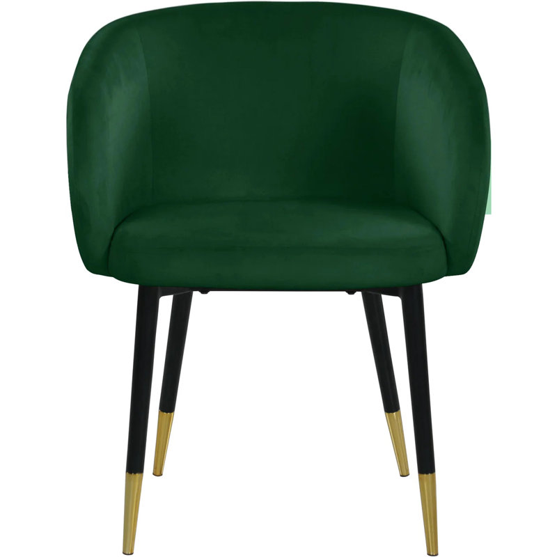Chaise d'appoint rembourrée en velours H 18 po Joelan, Vert