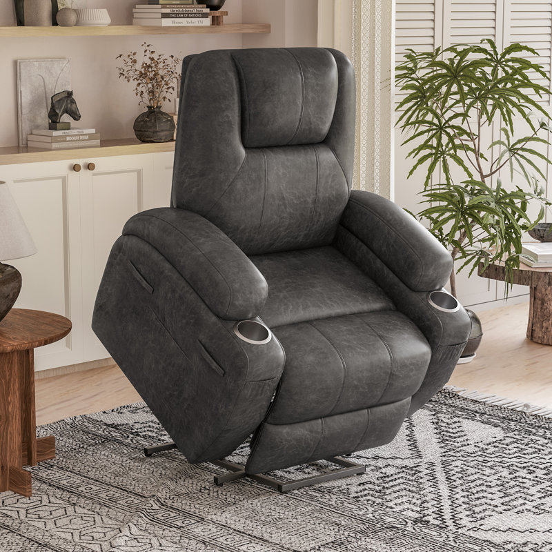 Yanel Power Lift Massage Zero Gravity Recliner , Dark Gray