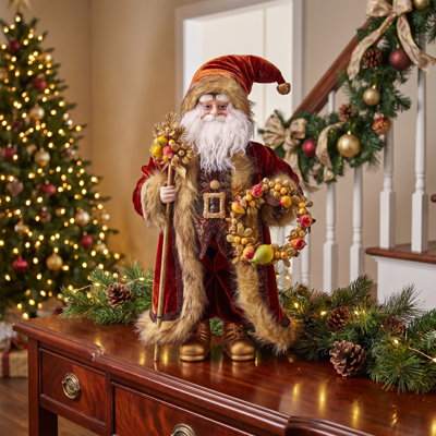 20" Shelli Santa With Fruit Wreath