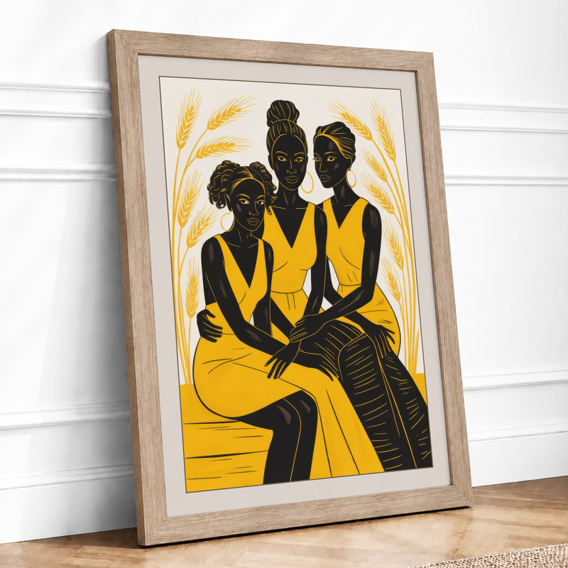 Wheat and Devotion Graphic - Framed Print, A1 - 84.1 x 59.4 cm, Oak