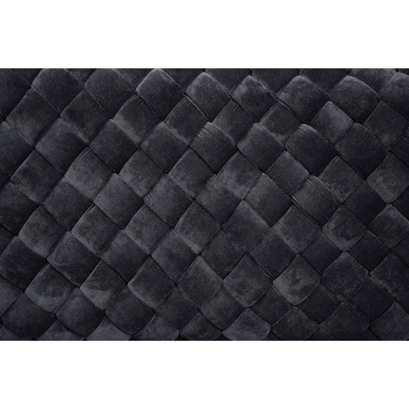 Banc rembourré en velours 39 po Gemma, Noir