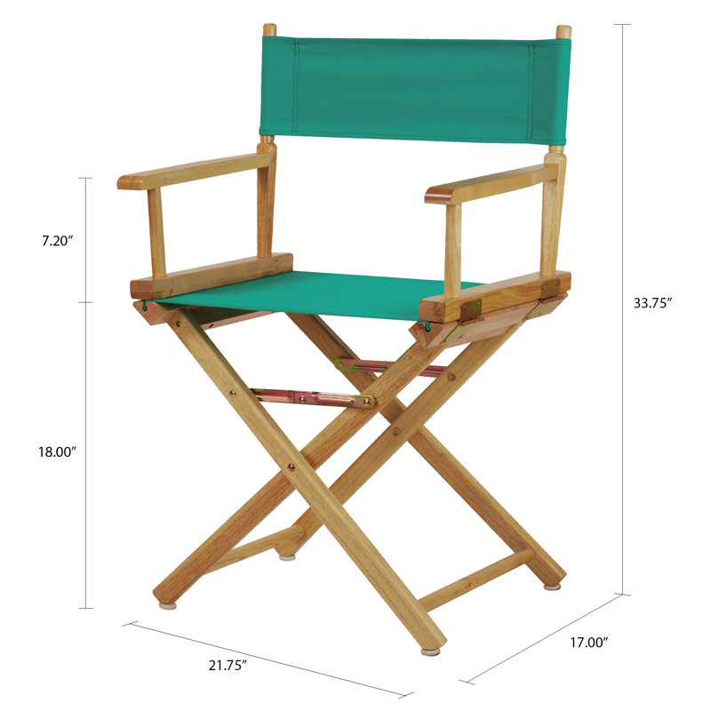 Chaise de réalisateur pliante 18 po, Naturel, Sarcelle