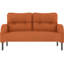 Élégant lit double en velours côtelé orange, équipé de coussins à haute densité et de poches latérales Élégante éponge orange, structure en bois massif, fonction de rangement