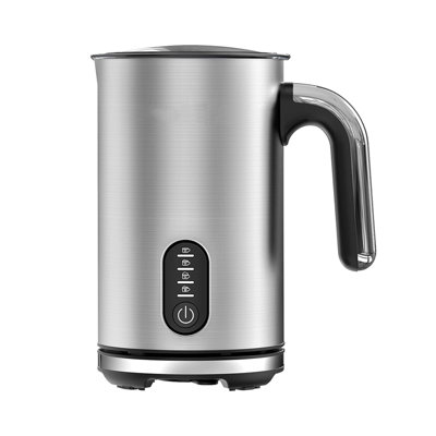 Mousse à lait électrique 4 en 1 avec mousse froide et chaude pour machine à café automatique au lait cappuccino, acier inoxydable, 10 oz / 5 oz, revêtement antiadhésif avec arrêt automatique