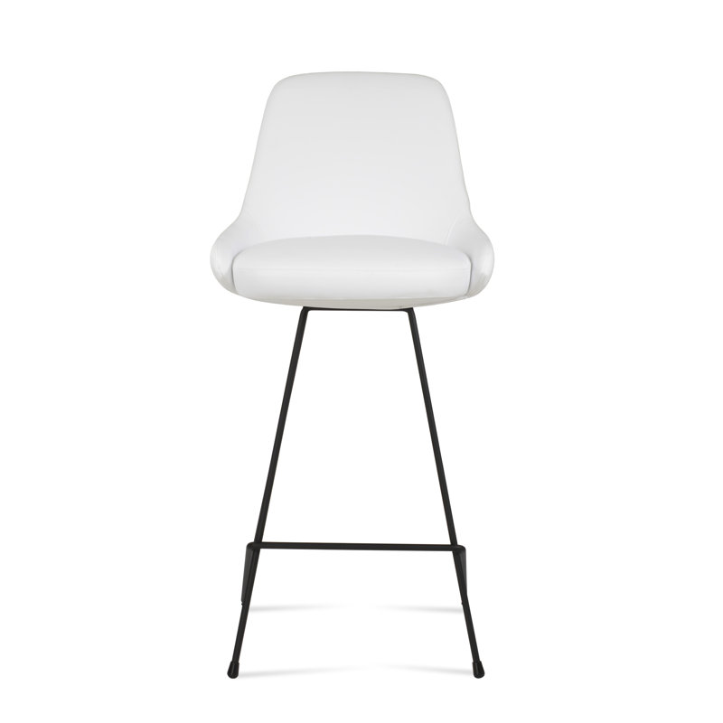 Tabouret de bar et de comptoir Gazel Cattelan, Blanc, Noir, Tabouret de comptoir (siège d'une hauteur de 27,5