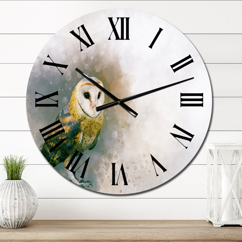 Portrait d'une chouette effraie - Horloge murale traditionnelle, Petit