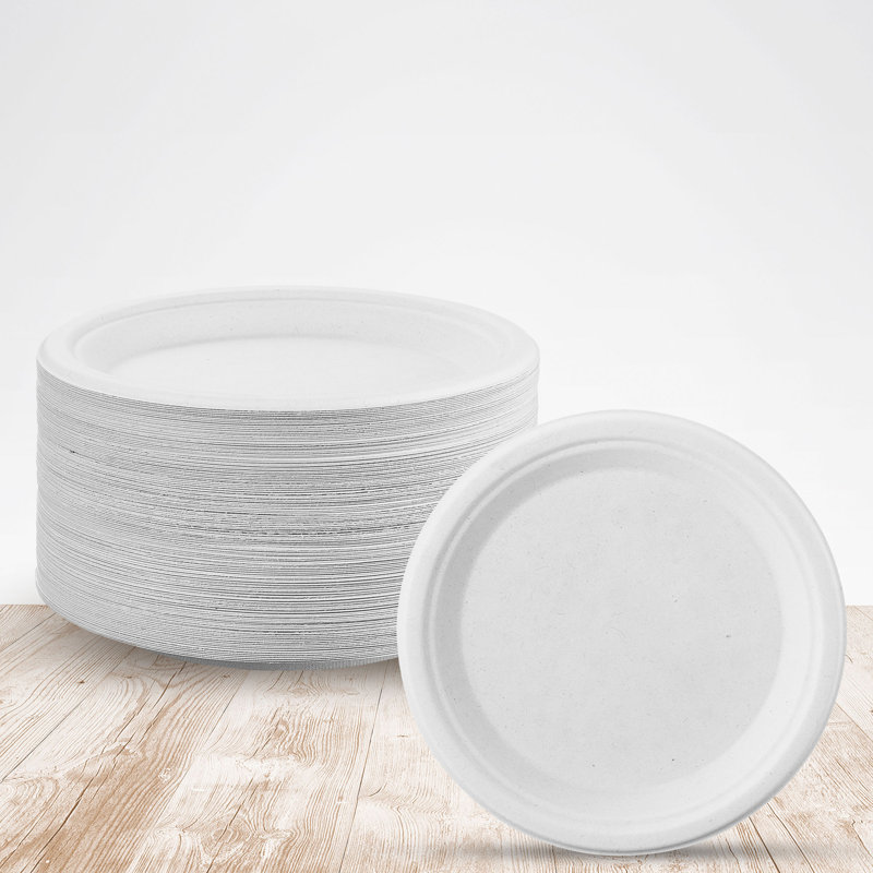 Disposable Paper Dinner Plate, White