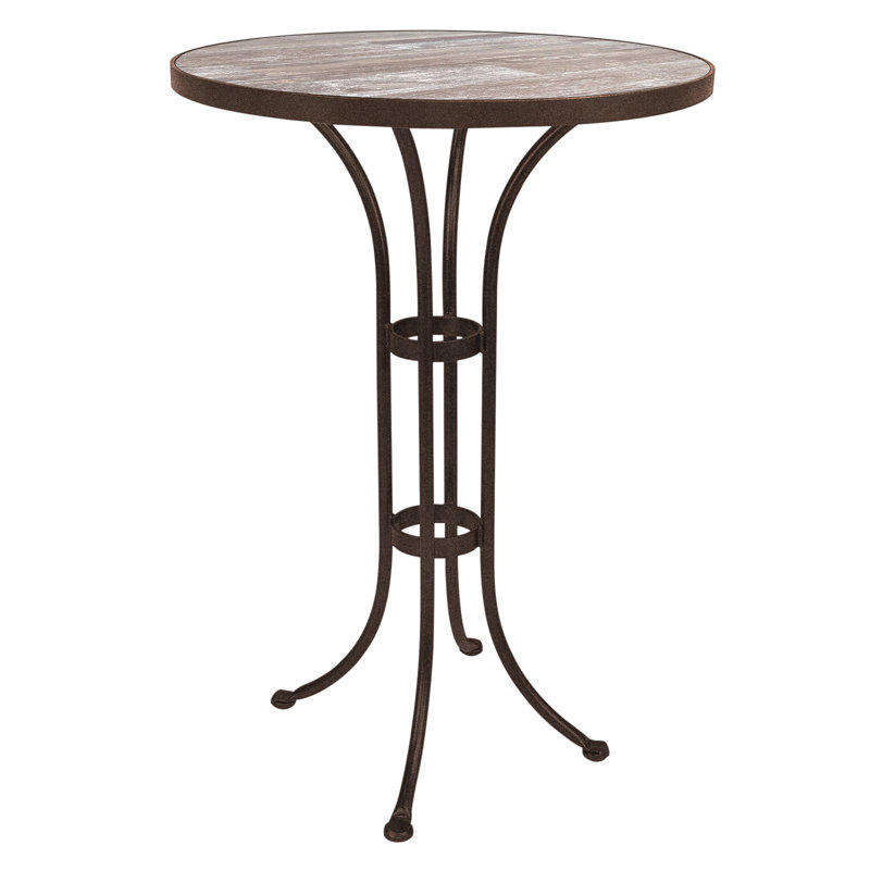 Outdoor Round Counter Table, Pallazo White, Graphite, 42.5" H x 42" W x 42" D 