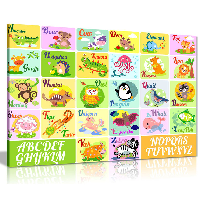 Alphabet - Wrapped Canvas Print, 61cm H x 91cm W