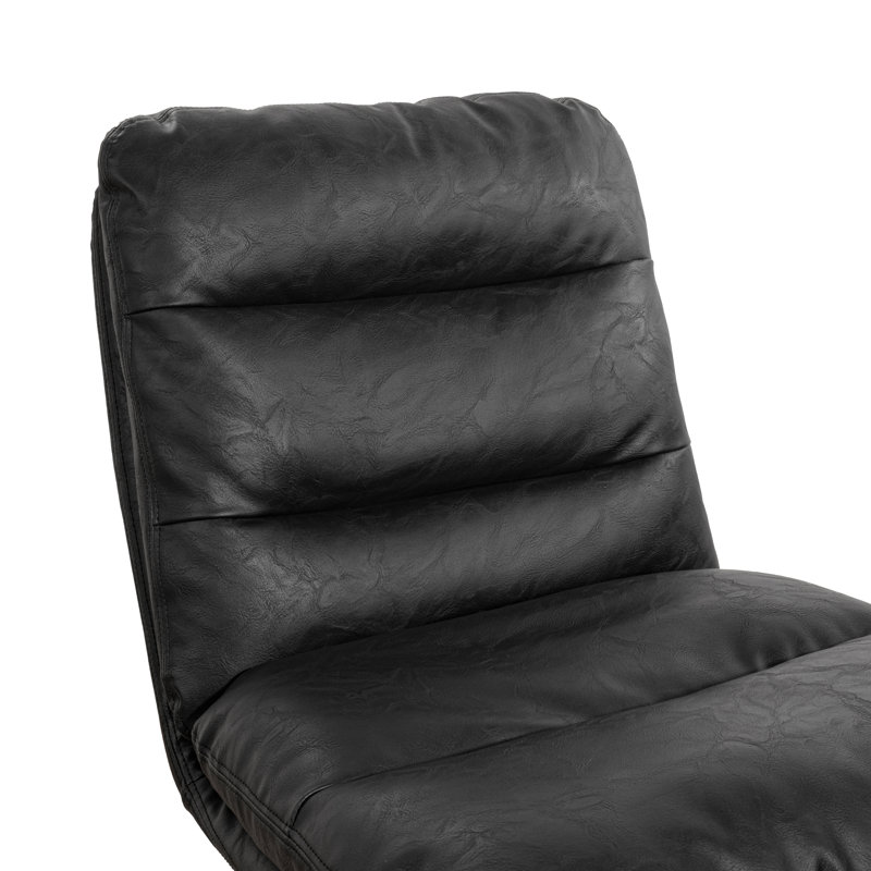 Chaise de bureau pivotante avec roulettes Paynesville, Simili cuir, Noir