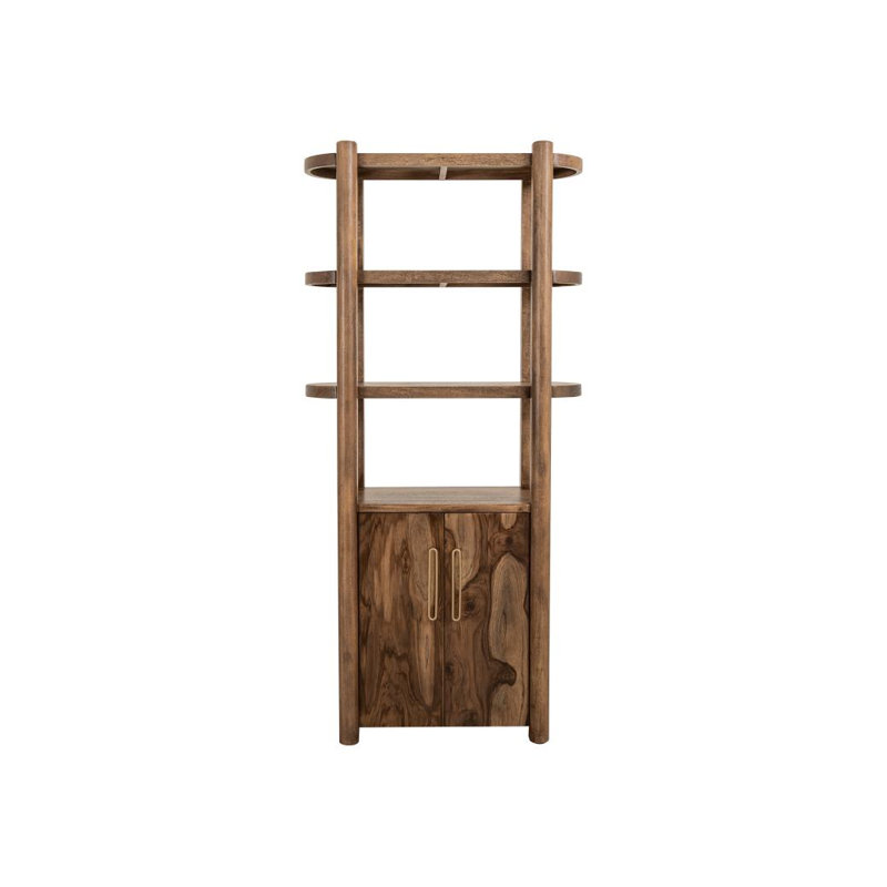 Balam 2 portes, pilier 3 tablettes, brun, Marron clair