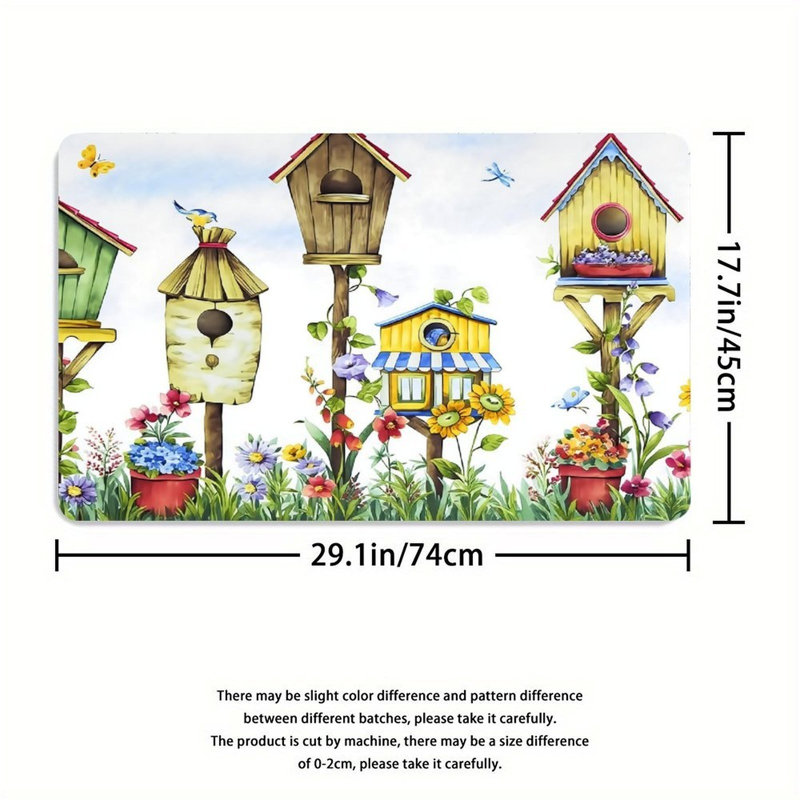 Collection de tapis de salle de bain 3 pièces Colorful Birdhouse