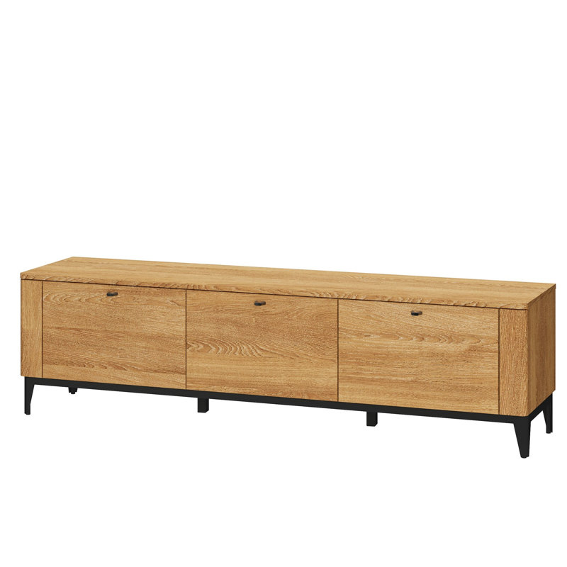 Eastmont Manufactured + Solid Oak Wood 3-Door TV Stand for TVs up to 78"