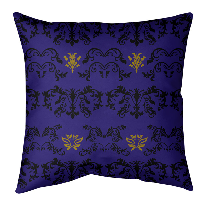 Housse de coussin Baltimore Football Baroque, Faux lin, 26 po x 26 po, Bleu / noir / kaki