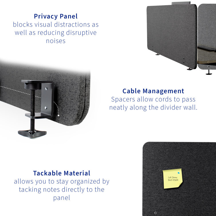 vivo 60 inch clamp-on privacy and cable management organizer