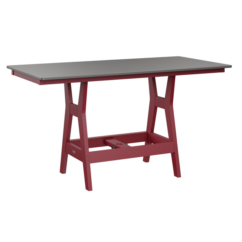 Table rectangulaire à hauteur de comptoir 66 po Berlin Gardens Harbor, H 35,5 po x l 66 po x P 33 po, Rouge écarlate