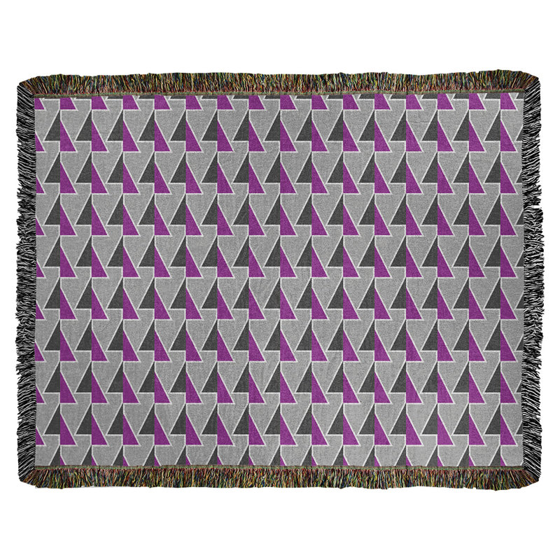 Couverture en coton tissé à flèches changeante, l 60 po x L 80 po, Violet
