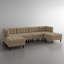 6 Seater Corduroy Sectional-202249683