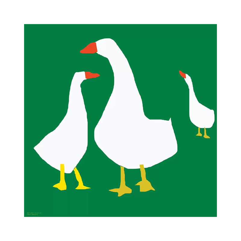 Geese On Green by Art Mirano - Wrapped Canvas Print