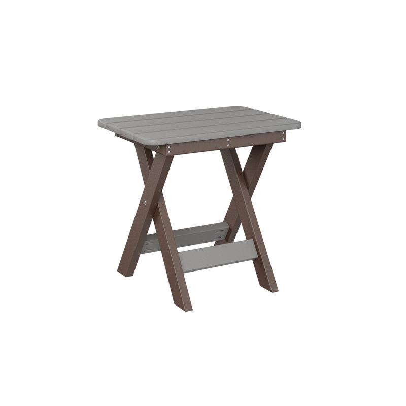 Berlin Gardens Folding End Table, Chocolate Brown, Light Gray