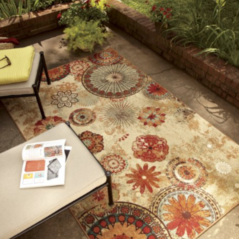 Feliks Multicolor Modern Floral Area Rug, Rectangle 5' x 8'