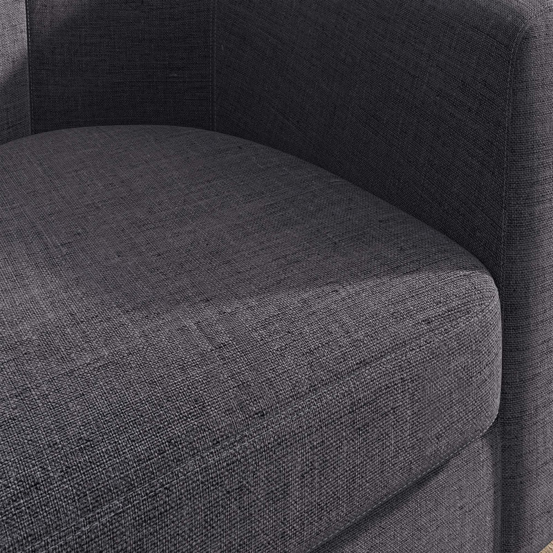 Fauteuil demi-tonneau de 26,77 po Munson, Lin gris
