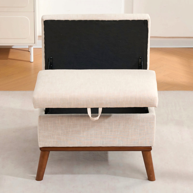 Grand repose-pieds avec rangement, table basse moderne de style Mid-Century de 31 po avec fonction de levage du couvercle, hauts pieds en bois, repose-pieds surdimensionnés pour le salon, le bureau