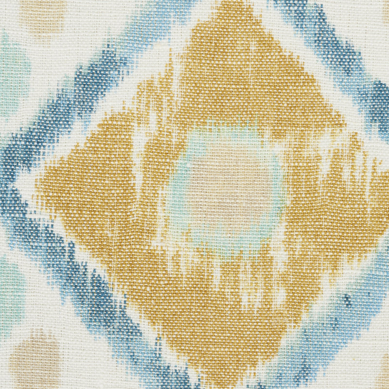 Tissu ikat élisia, Ciel / ocre