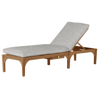 Club Teak 82.38" Long Reclining Single Chaise with Cushions