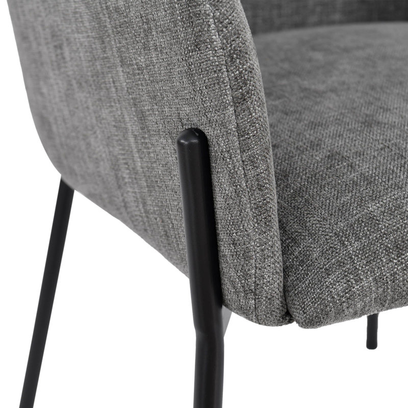 Chaise rembourrée Delisle, graphite