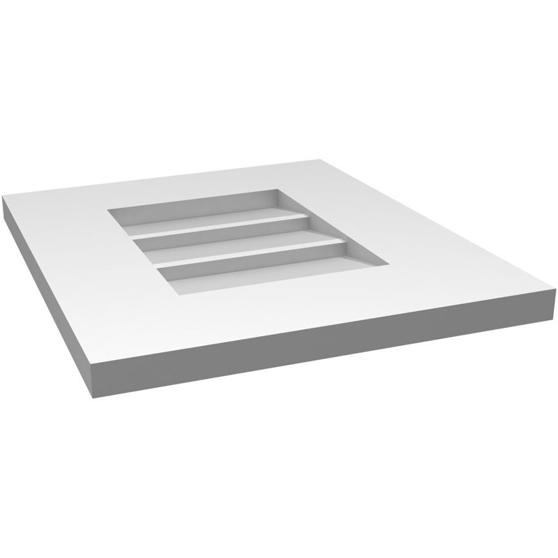 Vent à pignon rectangulaire en uréthane non-fonctionnel, H 16 po x l 14 po x P 1 po
