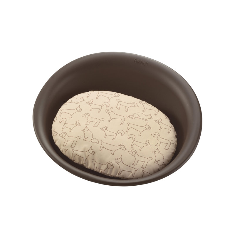 Oval Pet Bed Mat/Pad, Medium (26.4" W x 19.9" D x 8.3" H), Chocolate/Cream
